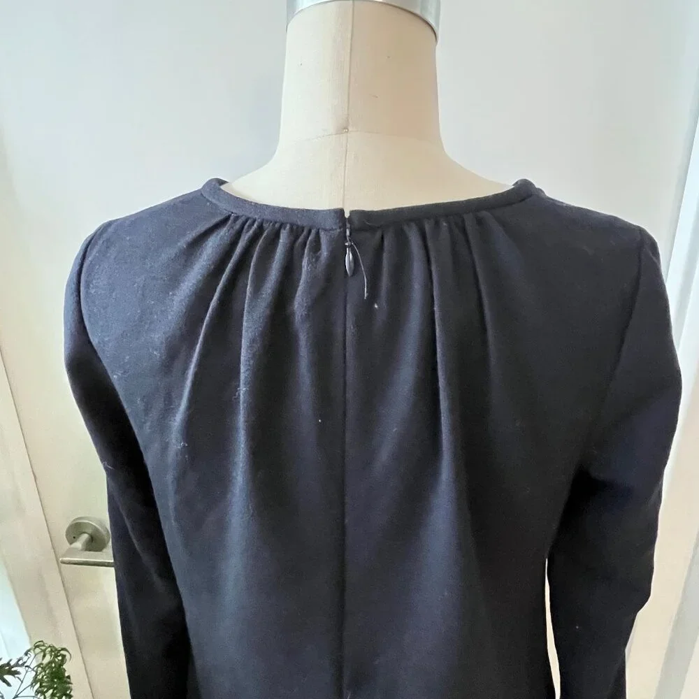 GOAT Navy‎ Wool Minimalist Shift Dress Size 6